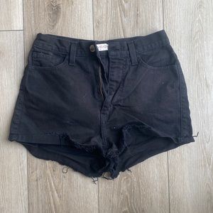 Black cut off shorts